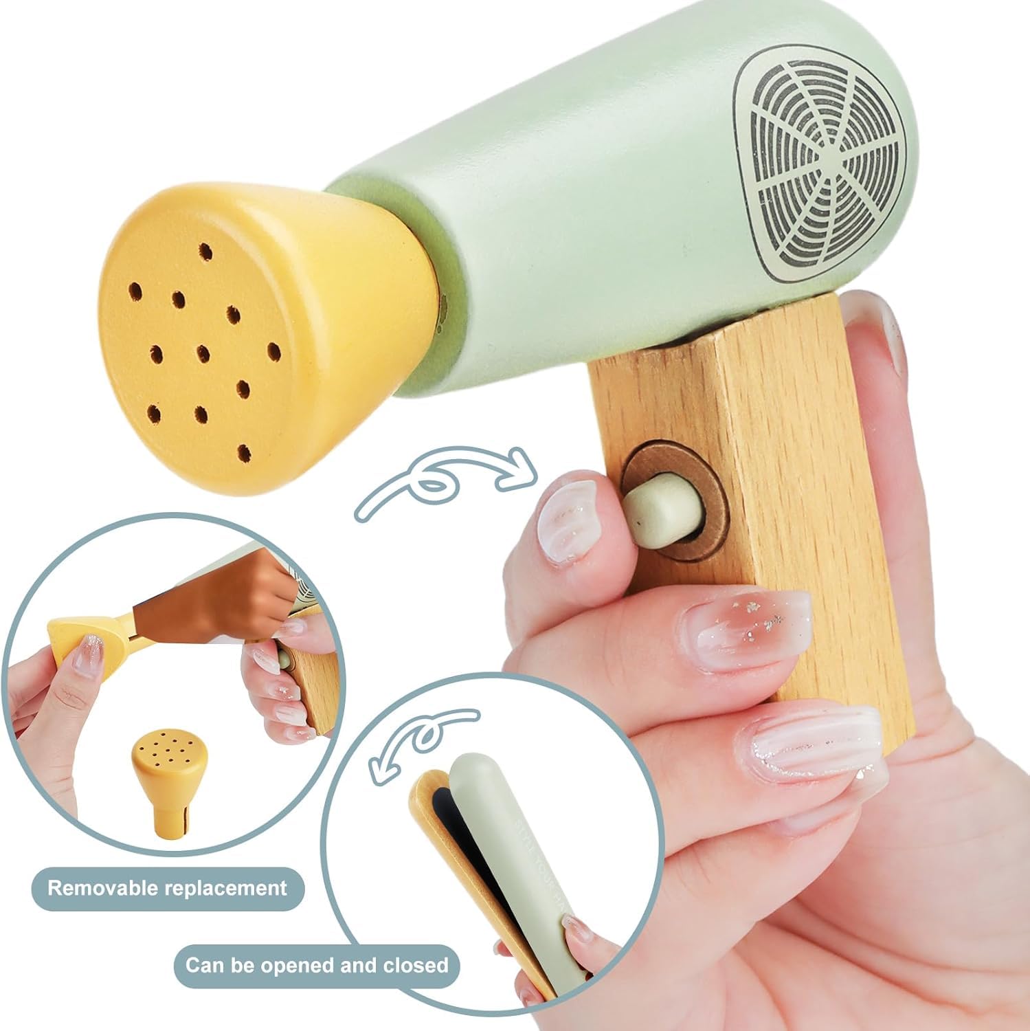 Set Parrucchiera Bambina,Set da Parrucchiere per Bambini,Kit Parrucchiera Bambini con Asciugacapelli Piastra per Capelli Pettine Specchio,Set da Gioco Parrucchieri per Bambinis 3 Anni+ - 4
