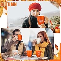 Vista 6 de Funtery 4 tazas de café de Acción de Gracias, tazas de otoño, calabazas, tazas de café Happy Fall Y'all, taza de café de calabaza de buenos días