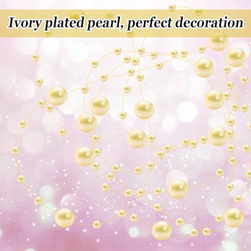 Miniatura 101 de Tondiamo 24 piezas de perlas artificiales para velas flotantes, perlas de imitación, guirnalda de decoración para jarrones, decoración de bodas