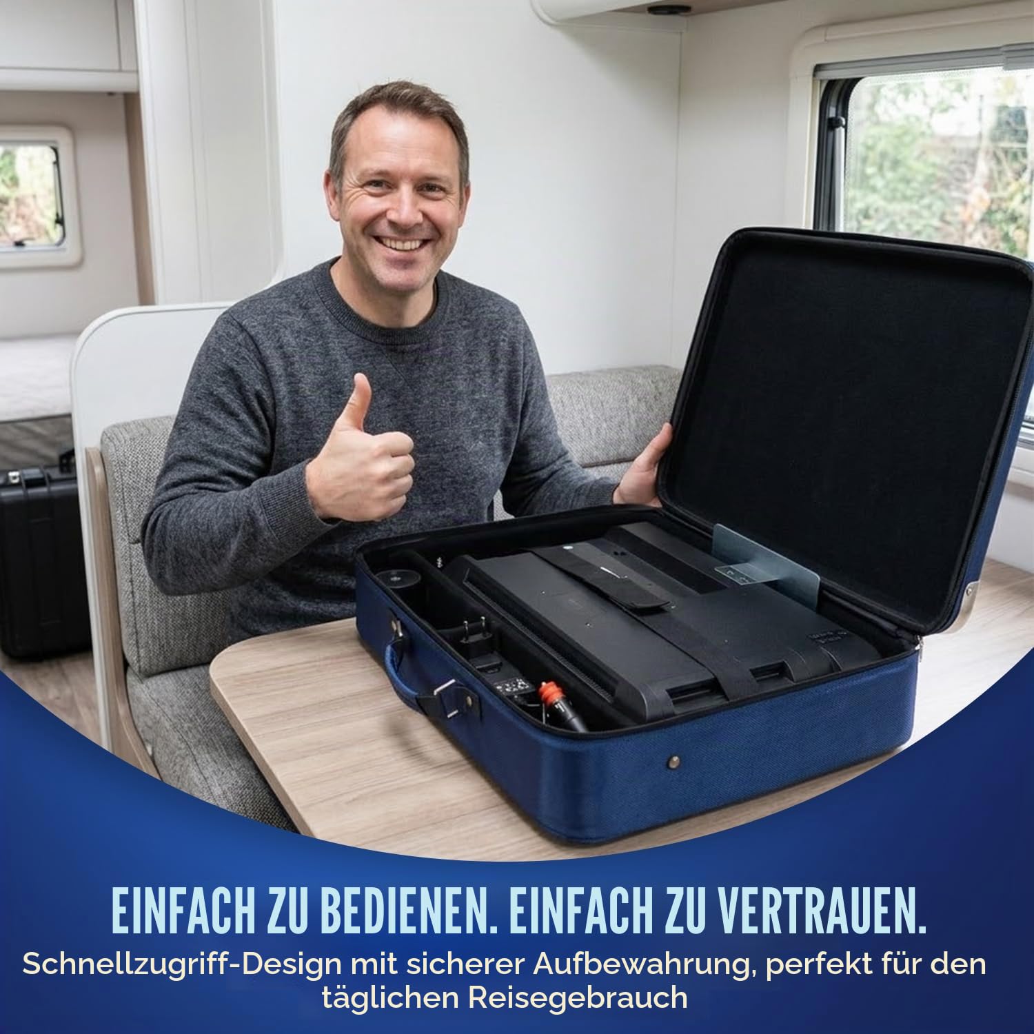 Falcon Schutzhülle für Camping-Fernseher – harte Tragetasche für Camping, Wohnmobil & Wohnwagen, blau, 24-27 inches, Klassisch