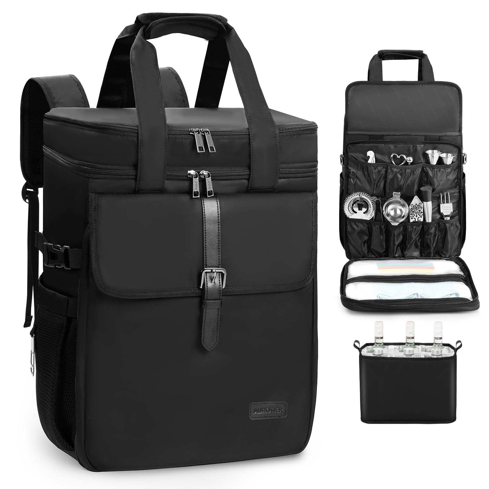 Bartender Bag, Leakproof Bartending Backpack for Cocktail Kit (Bag Only)