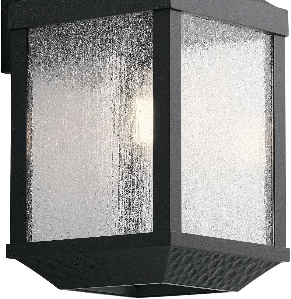 Kichler 49986DBK Transitional One Light Outdoor Wall Mount from Springfield Collection in Black Finish,