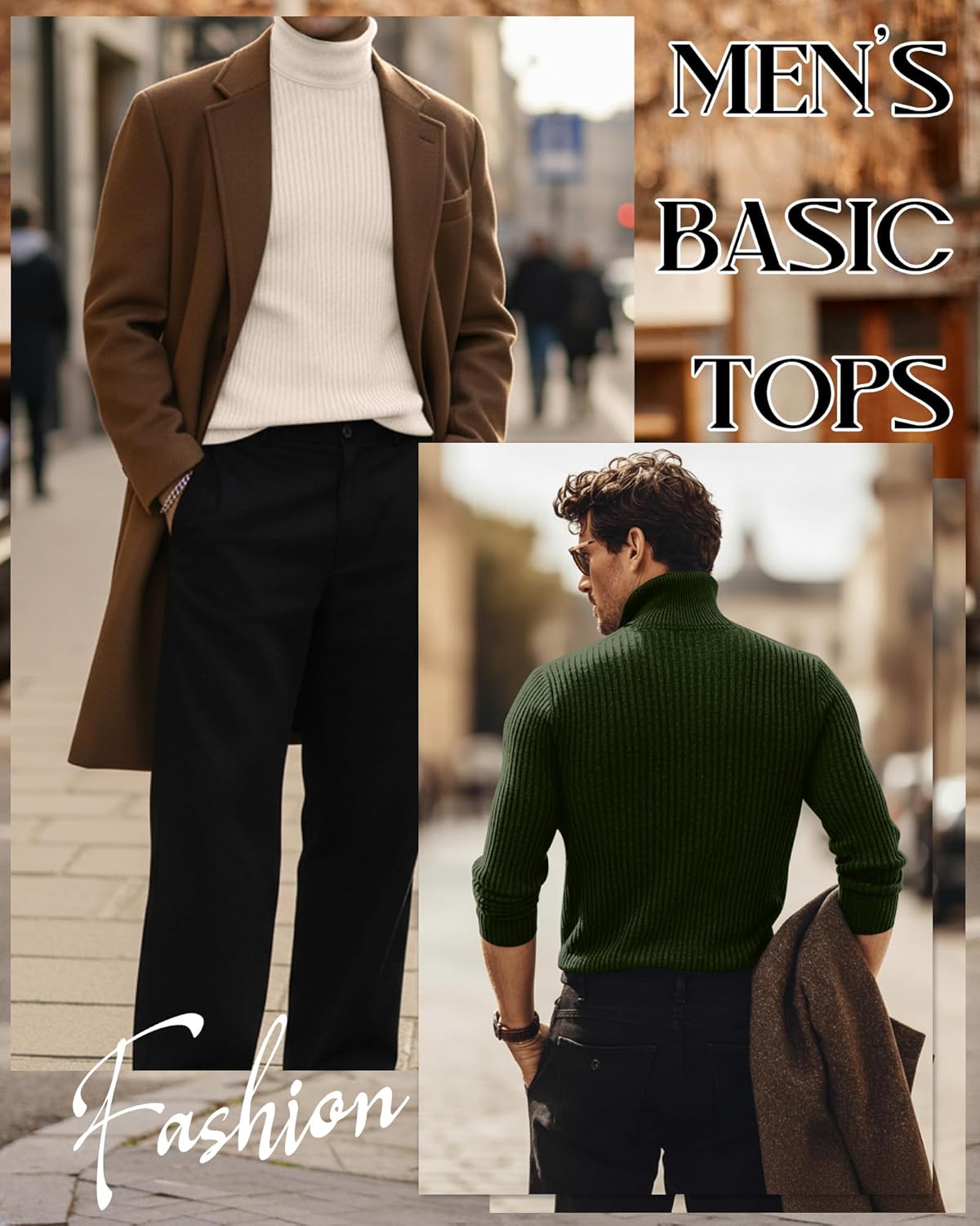 4 Pack Men's Turtleneck Long Sleeve Shirts Cotton Ribbed Sweater Mock Neck Pullover Casual Tops Slim Fit Layer - Image 4
