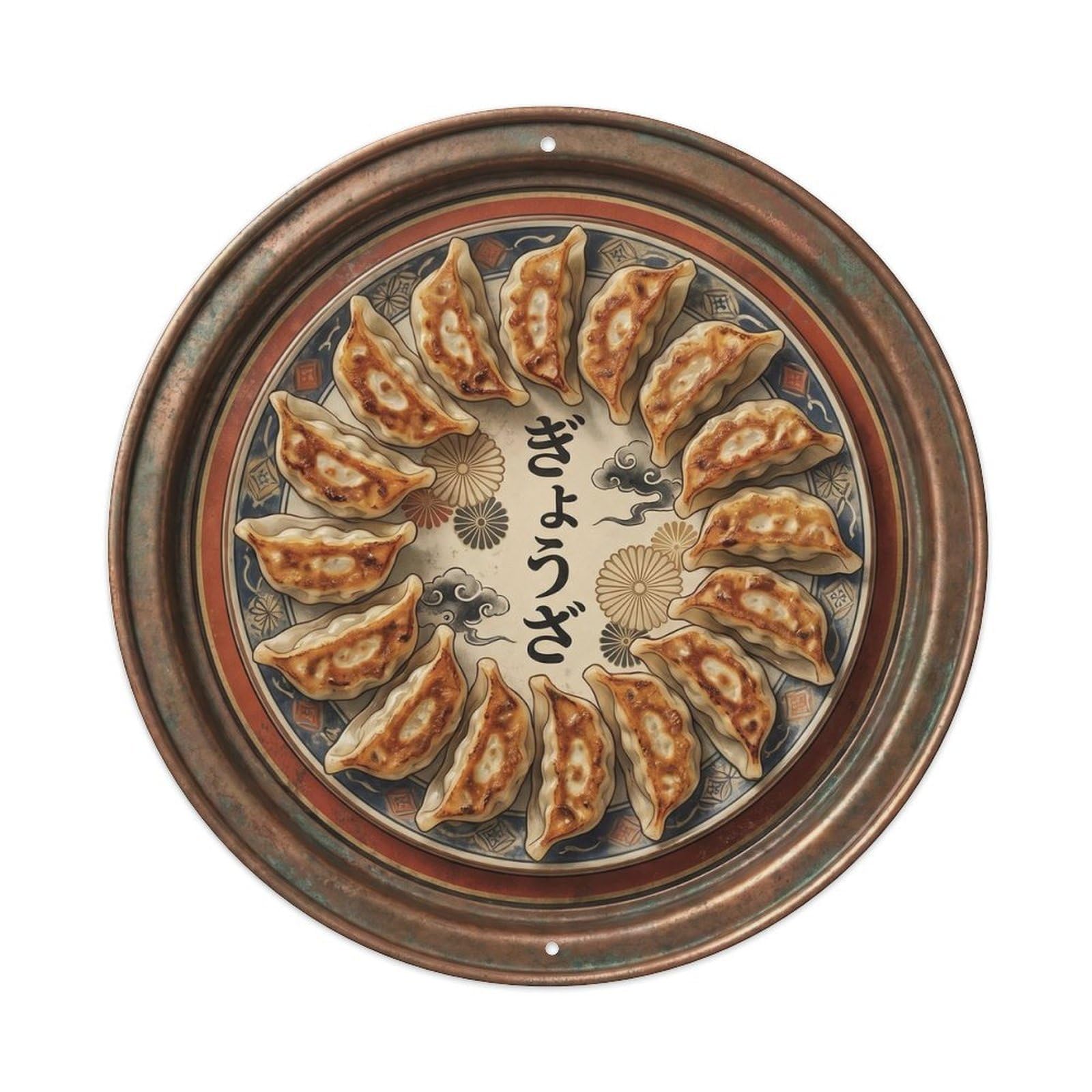 Cxhjca 8X8inch(20X20cm) Gyoza Japanese Izakaya Snack Retro Kitchen Cuisine Metal Tin Sign