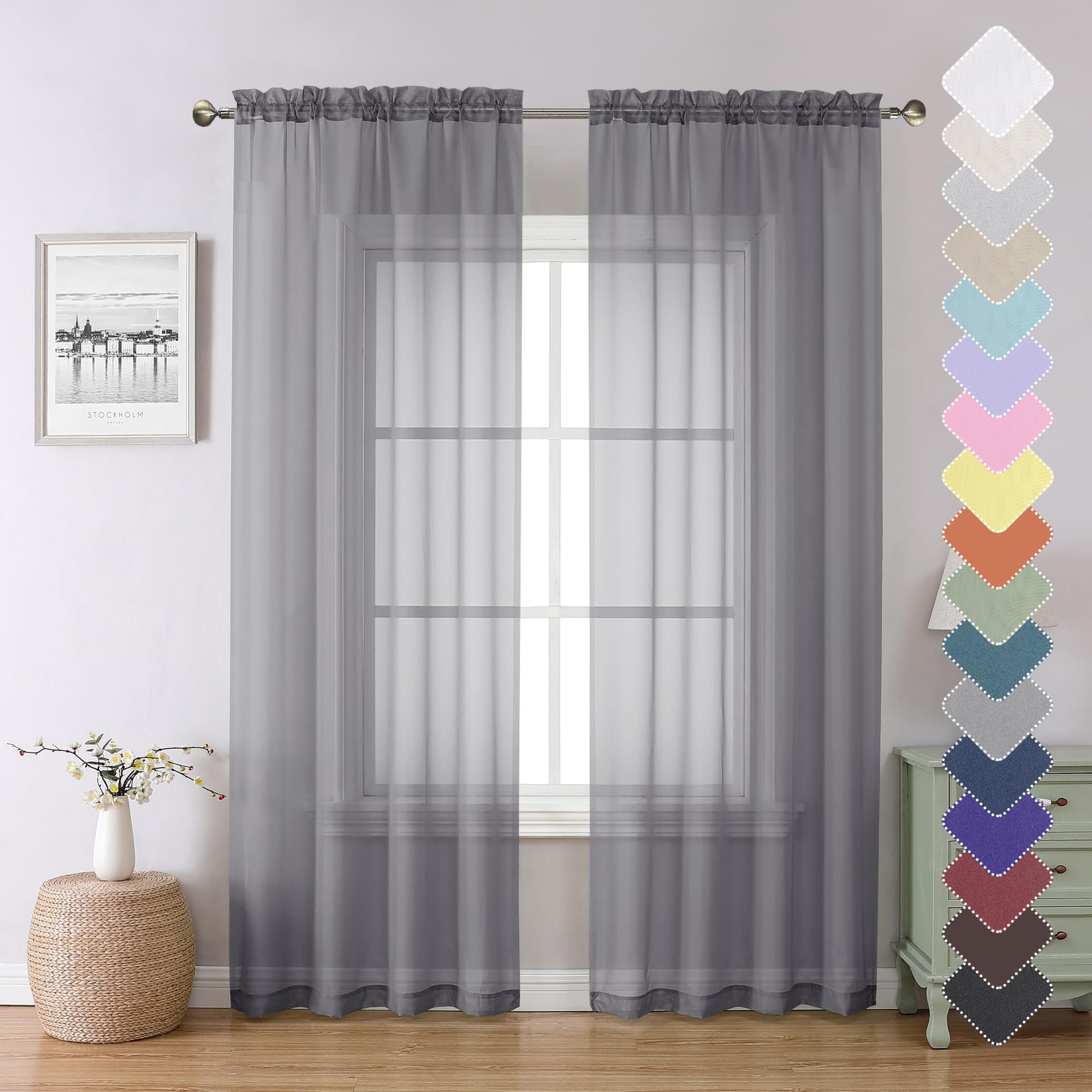 Lecloud Voile Sheer, Grey