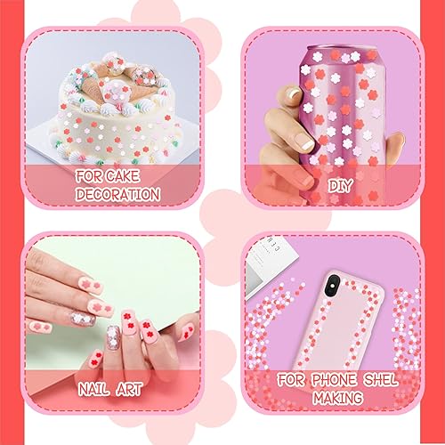 Miniatura 3 de Rebanadas de flores de 3.53 onzas, chispas falsas de polímero, gránulos de resina de resina para resina, chispas de caramelo falso, para arte de