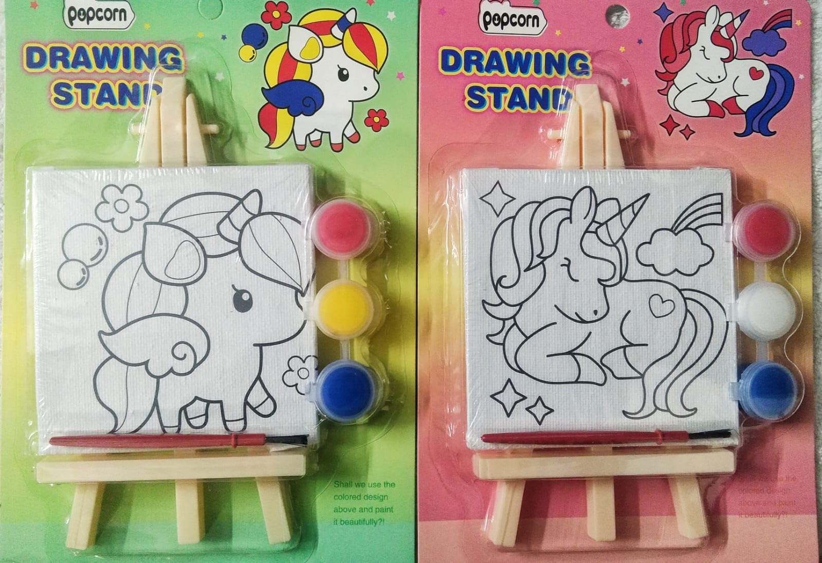 CREATIVE PENCIL 4 Pcs Mini Easel Tripod Stand for Sketch Accessories Natural Craft Art Painting with Canvas | Lightweight | Return Gift for Artist & Kids (4) 4