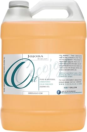 Cocojojo Jojoba Oil Organic, jojoba Oil for Hair Growth, for Skin, for Face, 100% Pure Natural, Cold Pressed, Deep Moisturizing Anti-Aging, Essential Oils - 128 Fl Oz