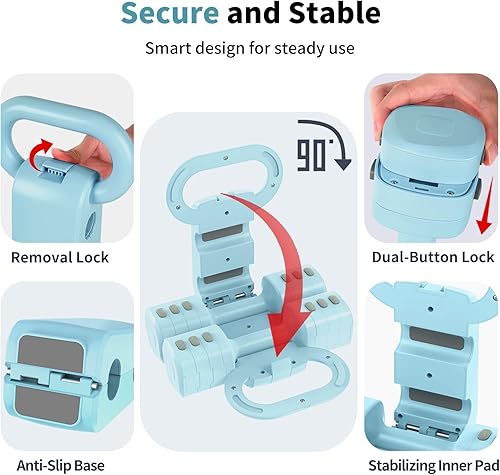 Miniatura 4 de Juego de mancuernas ajustables 2 en 1, juego de mancuernas de 4 niveles para mujeres y hombres, cada una pesa de mano de 2.23.34.45.5 libras con