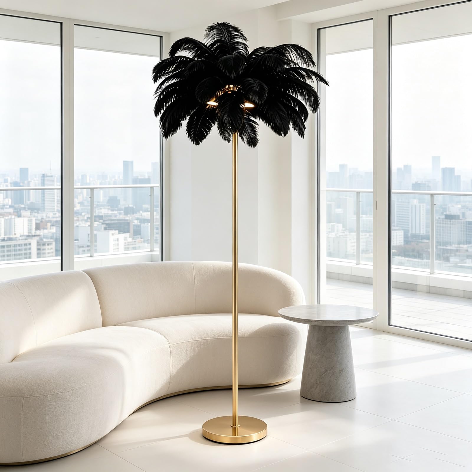 LCNDKF Indoor Decor Feather Standing Floor Lamp