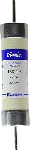 Mersen TRS110R TRS-R Tri-Onic Time-DelayClass RK5 fusible, 600VAC600VDC, 200kA AC100kA DC, 110 amperios, 1-1316" de diámetro x 9-58" de longitud,