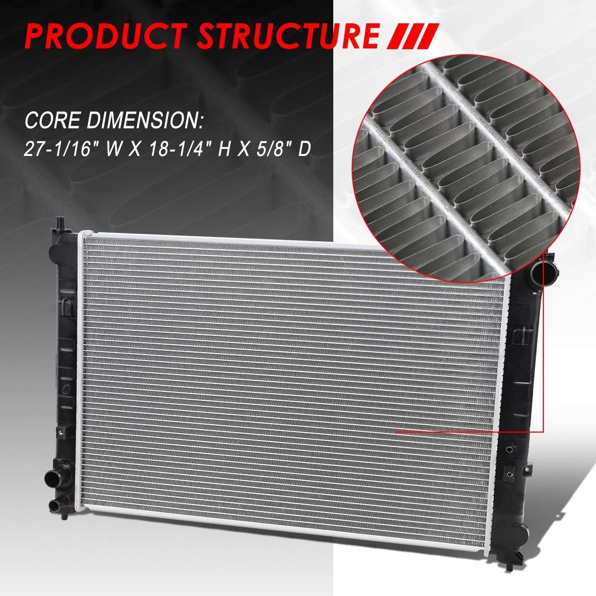 Auto Dynasty Radiator Compatible with 2000-2001 Mazda MPV 2.5L AT/MT, DPI2330 Factory Style 1-Row Cooling Radiator, Aluminum Core