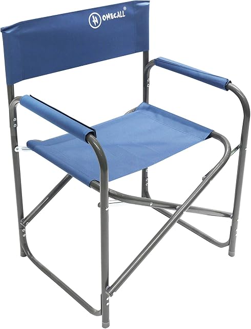 Homecall Alu Folding camping director chair with 600D polyester blue