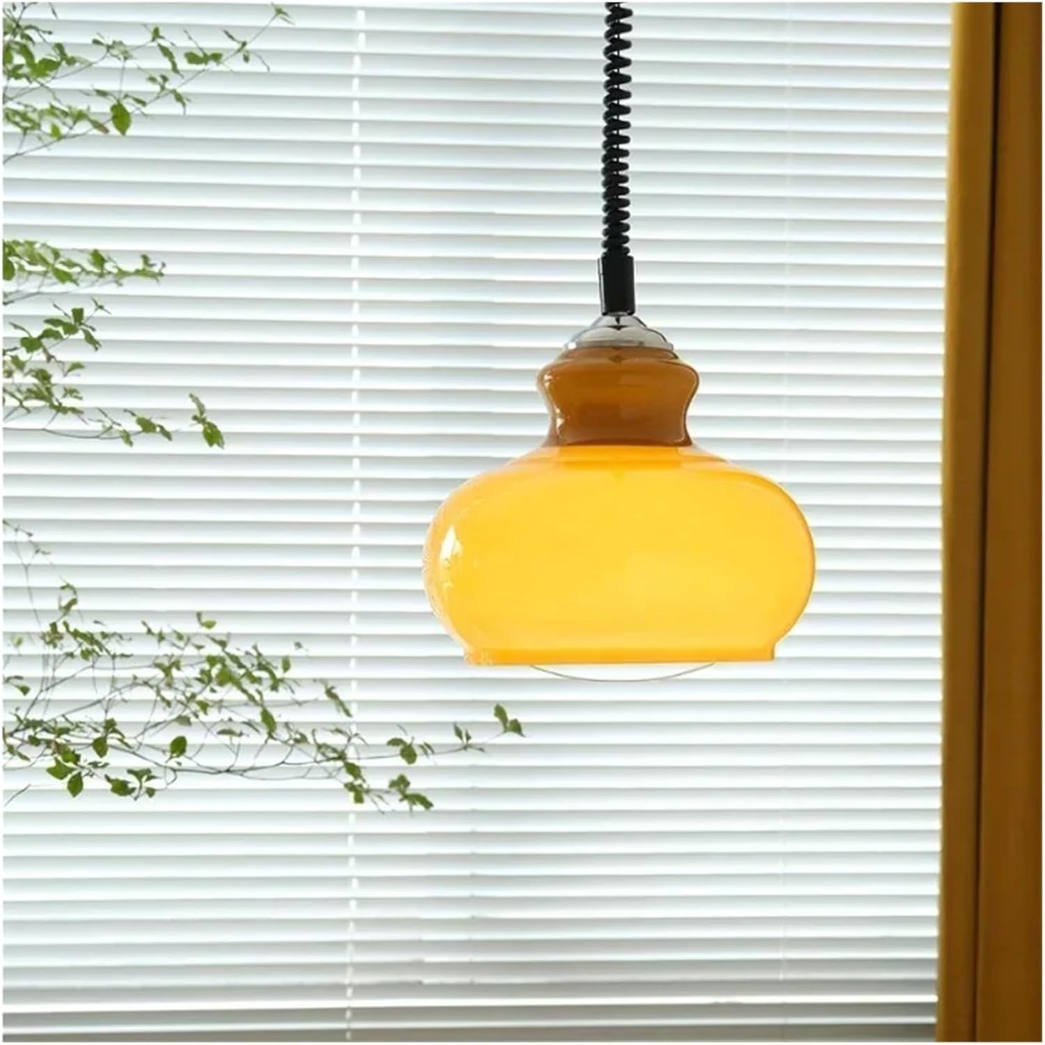Pendant Lamp Colorful Nordic Glass Chandeliers for Restaurant Bedroom Living Room Retractable Orange Chandeliers,Indoor Illumination