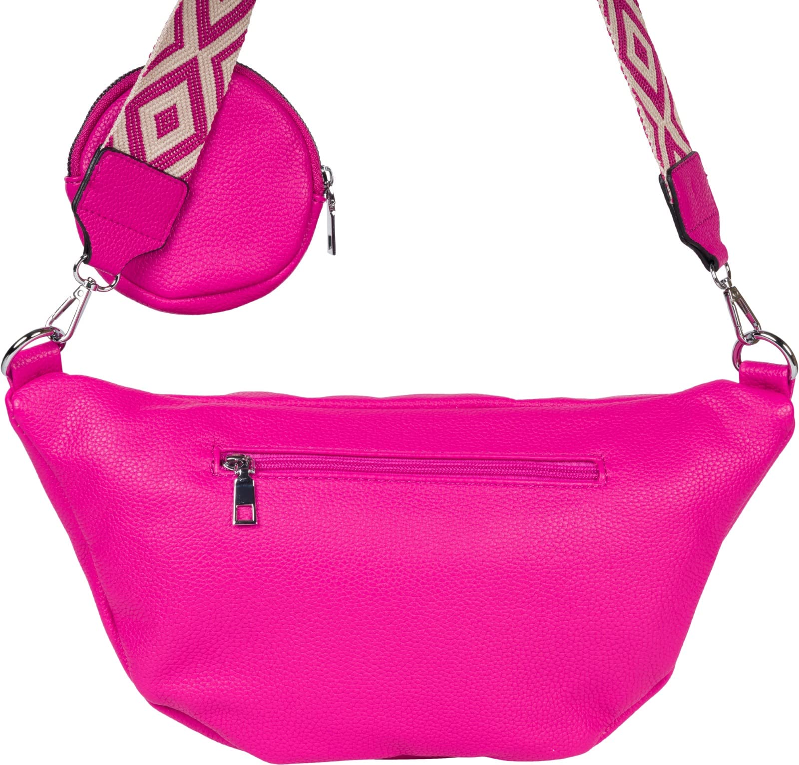 styleBREAKER Bolso bandolera media luna para mujer,Pink