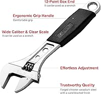 Vista 2 de Jetech Llave Ajustable de 6 Pulgadas con Mango Softgrip - Llave Inglesa Profesional con Apertura de Calibre Ancho