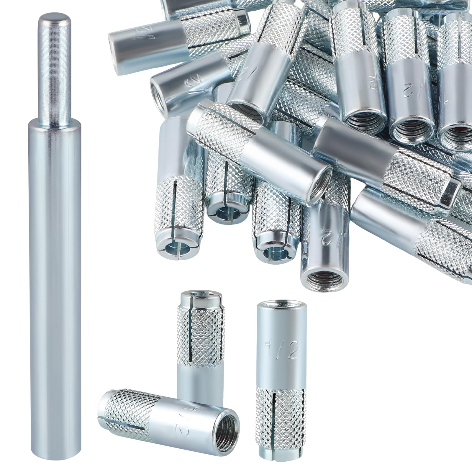 Drop-In Anchors - 25 Pack with Hand Setting Tool -1 Drop-In Anchors - 25 Pack with Hand Setting Tool -1