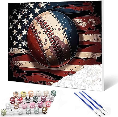 Vista 16 de Pintura de bricolaje por números para adultos y niños, pintura colorida de rugby por números, pintura acrílica por números, kit de pintura