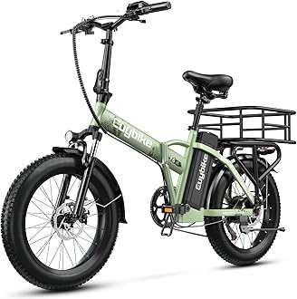 1000W Folding Electric Bike, 48V 20AH Large Removable Battery E Bike, 30+MPH, 80 Miles Max Range, 20" Fat Tire Electric Bike for Adults, Adult Electric Bicycles for Commute Beach Snow