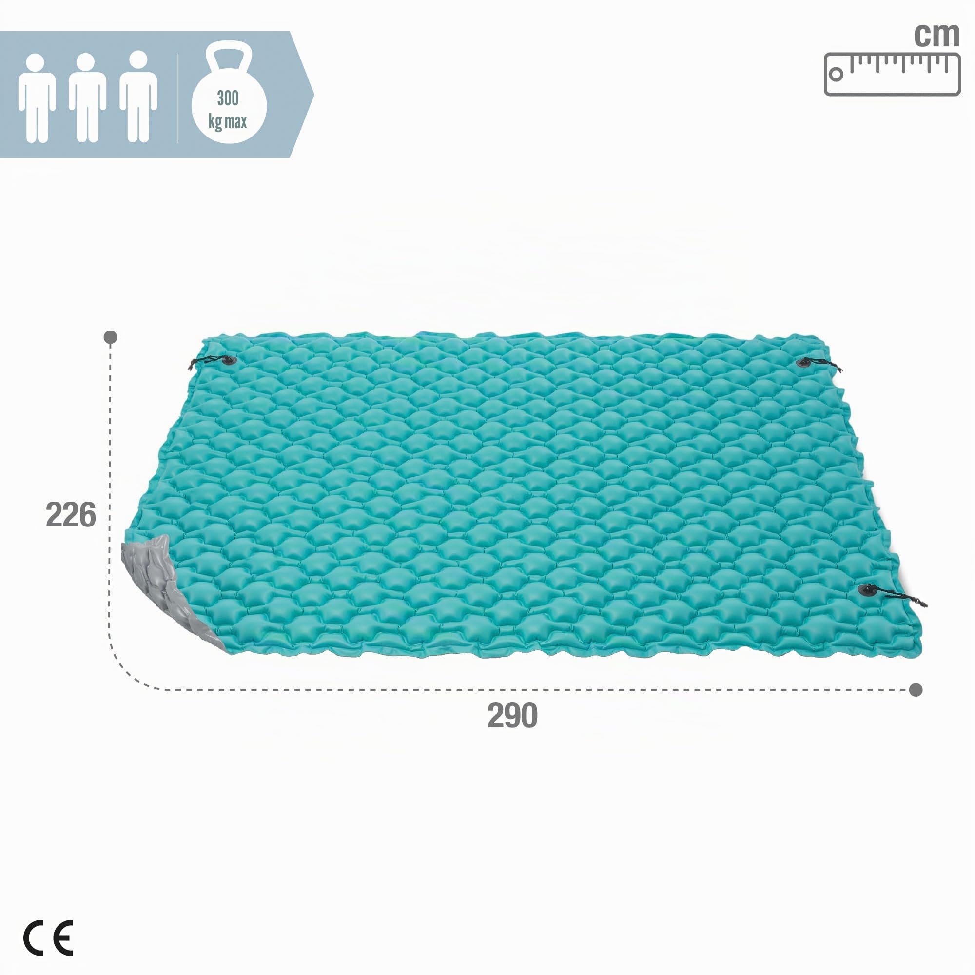 Intex 56841 - Materassino Piatto con Cuscinetti, Blu, 290 x 213 cm
