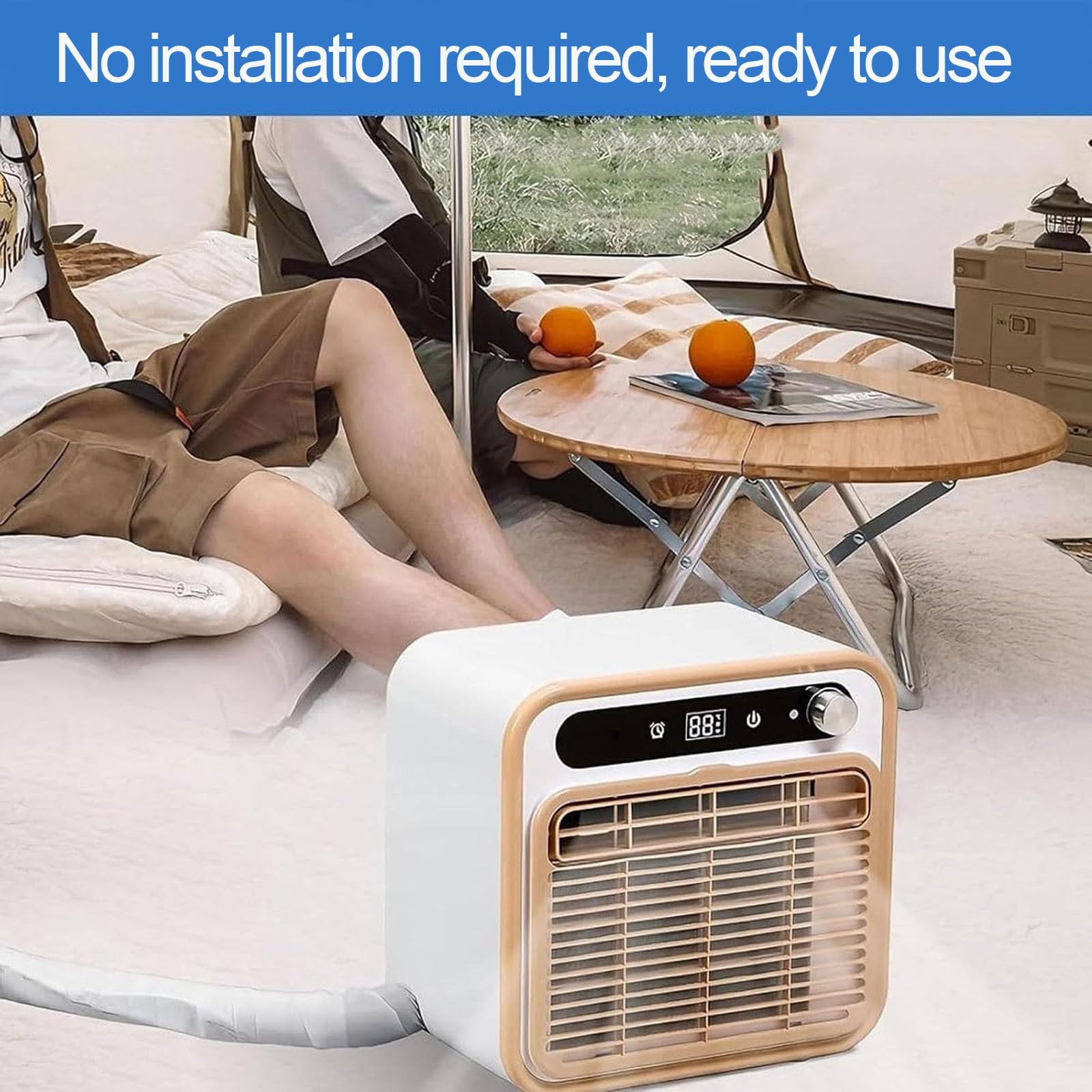 Condizionatore Daria Portatile Split da 5000 Btu, 1500 W, Silenzioso, Ideale per Campeggio, con Pannello Touch E Telecomando, Timer di 12 Ore E Flusso Daria di 130 M³/h, per 2m Tube