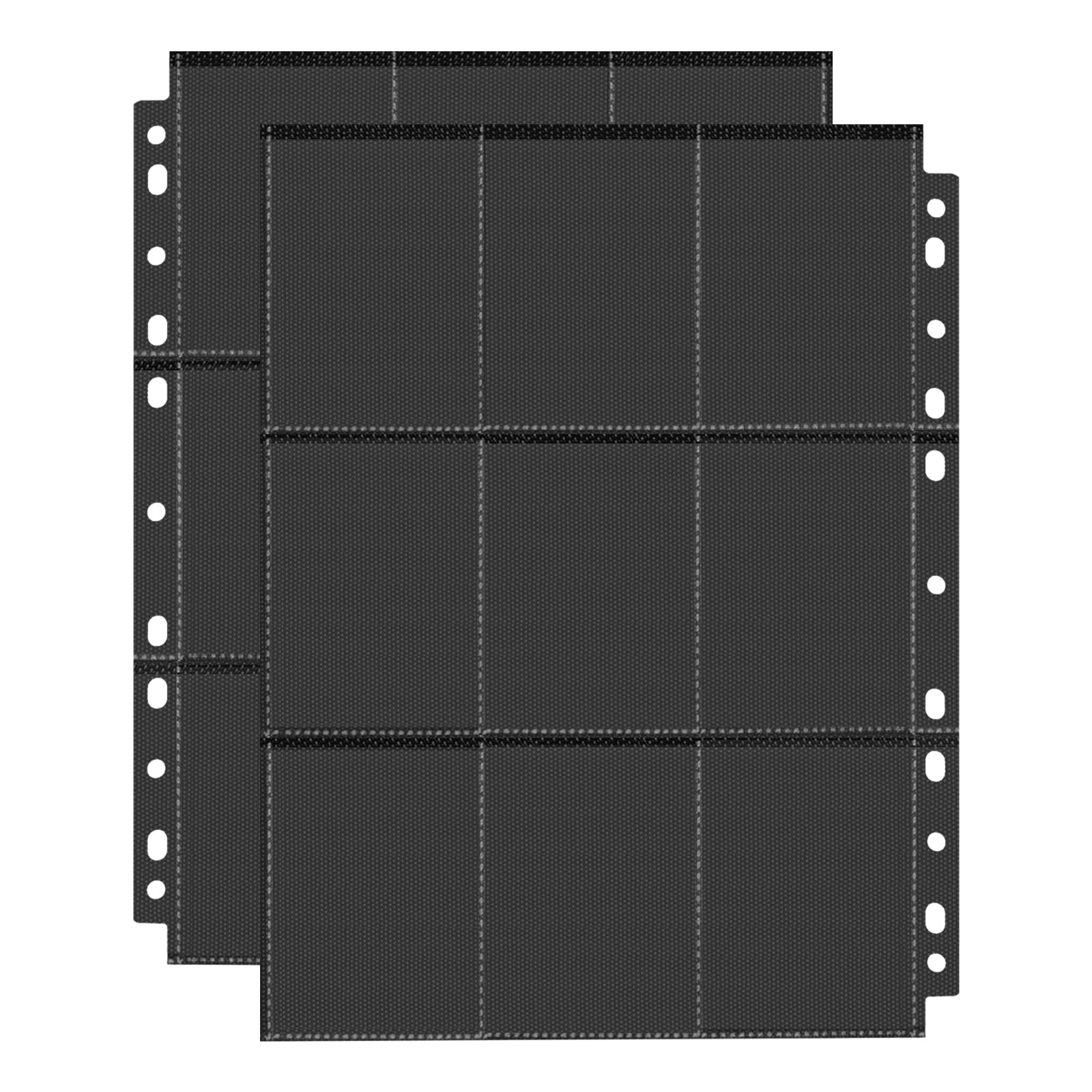 PESLNG Manicotti per carte collezionabili, Nero 40 pagine 720 manicotti per carte collezionabili per cartelle di dimensioni standard, fogli trasparenti neri per una varietà di raccoglitori ad anelli