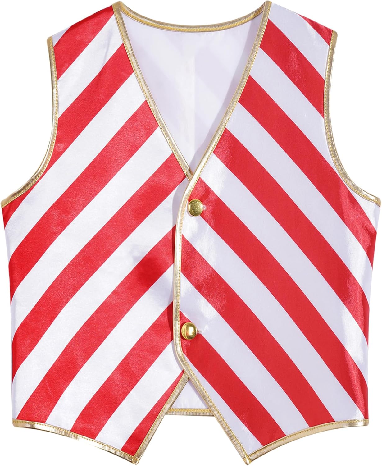Kids Boys Christmas Candy Cane Striped Vest Hip-hop Jazz Dance Performance Waistcoat