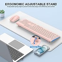 Vista 5 de Wireless Keyboard and Mouse Combo, Full Size Silent Ergonomic Keyboard and Mouse, Long Battery Life, Optical Mouse, 2.4G Lag-Free Cordless Mice