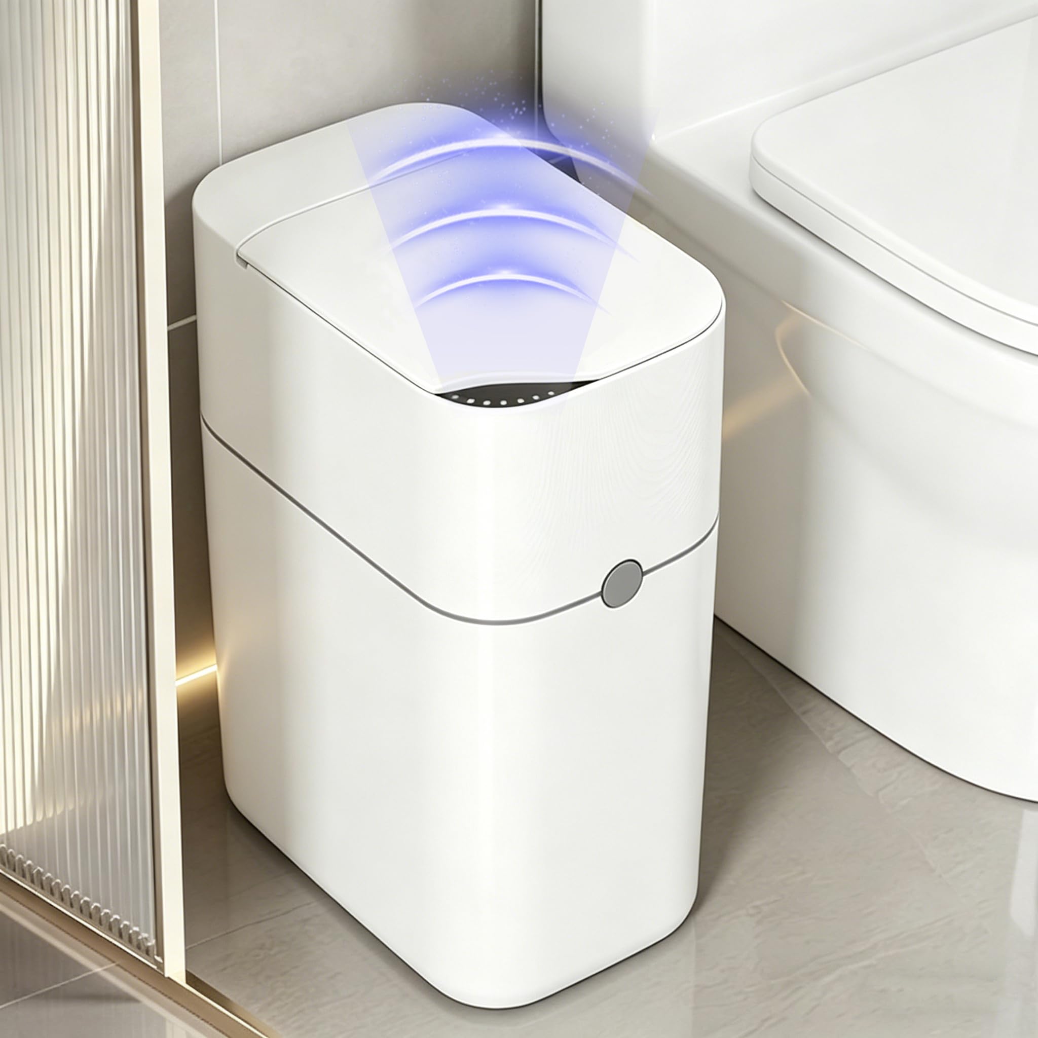 Photo 1 of *** does not work*** LumiHom Automatic Bathroom Trash Can with Lid, 3 Gallon Slim Touchless Sensor Garbage Can, Small Smart Auto Bag Adsorption Trash Bin for Living Room, Bedroom, Office and Kitchen