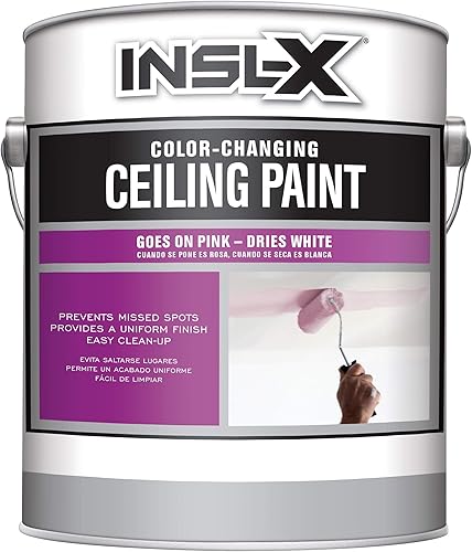 INSL-X Pintura acrílica para techo que cambia de color, blanca, 1 galón, 128 onzas líquidas (paquete de 1)