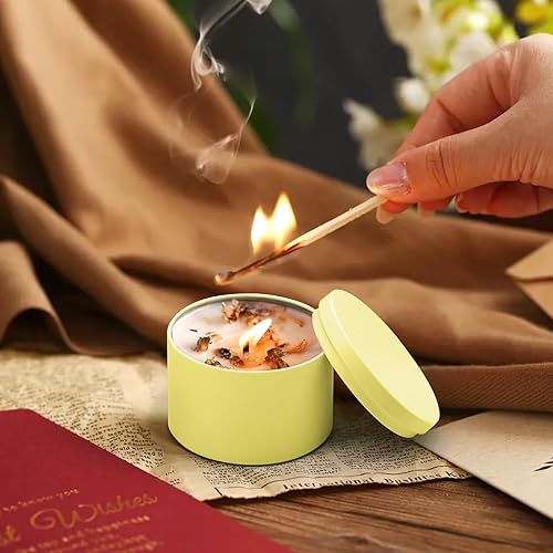 Miniatura 74 de Latas para velas de 16 onzas, paquete de 12 frascos de metal de alta calidad de 16 onzas con tapas para hacer velas, contenedores de velas vacíos a