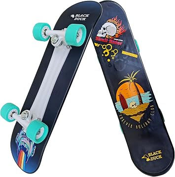 Jaspo Black Duck Fibre 26"X6.5" Fully Assembled Skateboard Suitable for All Age Group. 26" X 6.5", SKATIE Bones