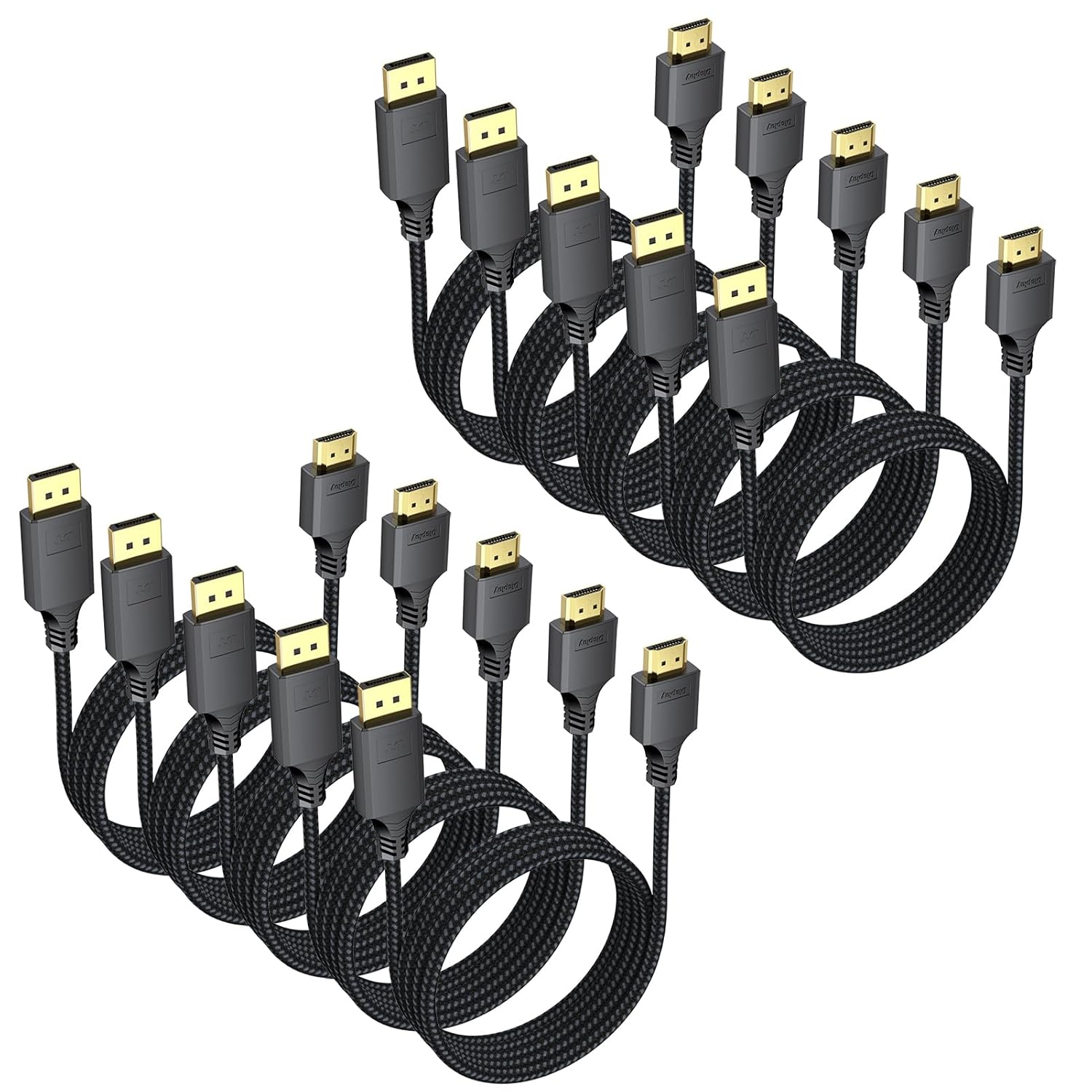 Display Port to HDMI Cable 6ft 10 Pack, DisplayPort to HDMI [4K@30Hz 1080P@120Hz] Cord DP (Source) to HDMI (Display) fo Monitor TV Projector PC Graphics Card Laptop