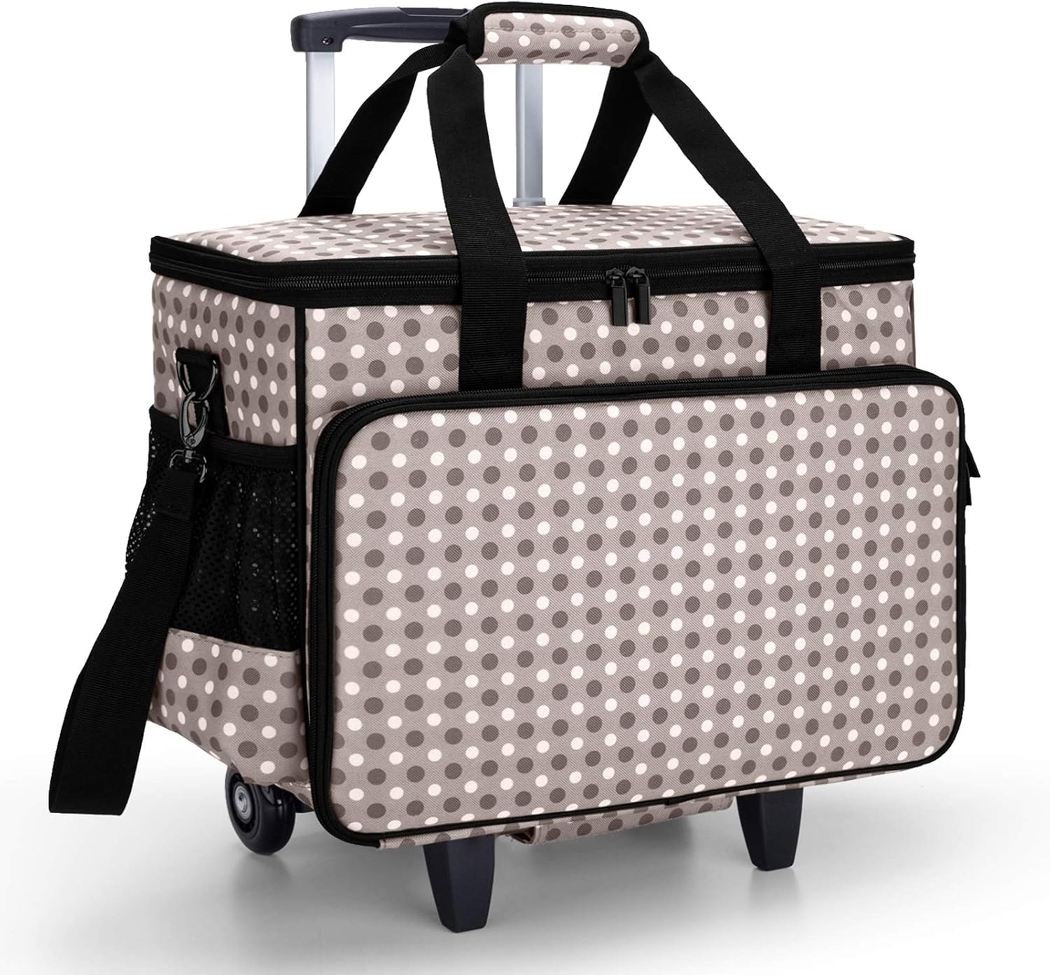 sewing machine rolling tote bag
