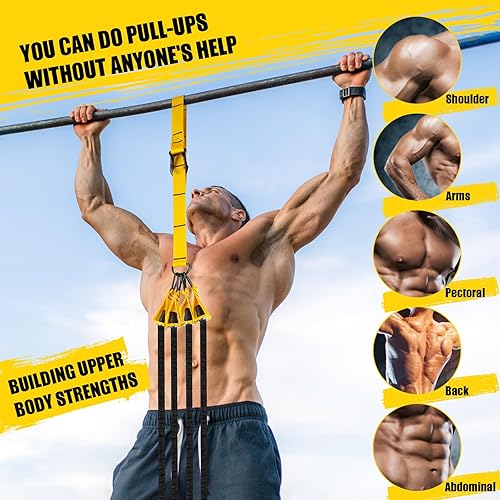 Miniatura 7 de Pull Up Assistance Bands, 4 Adjustable Heavy Duty Resistance Bands for Pull Up Bar, Pull Up Assist Bands with Fabric FeetKnee Rest for Home Gym