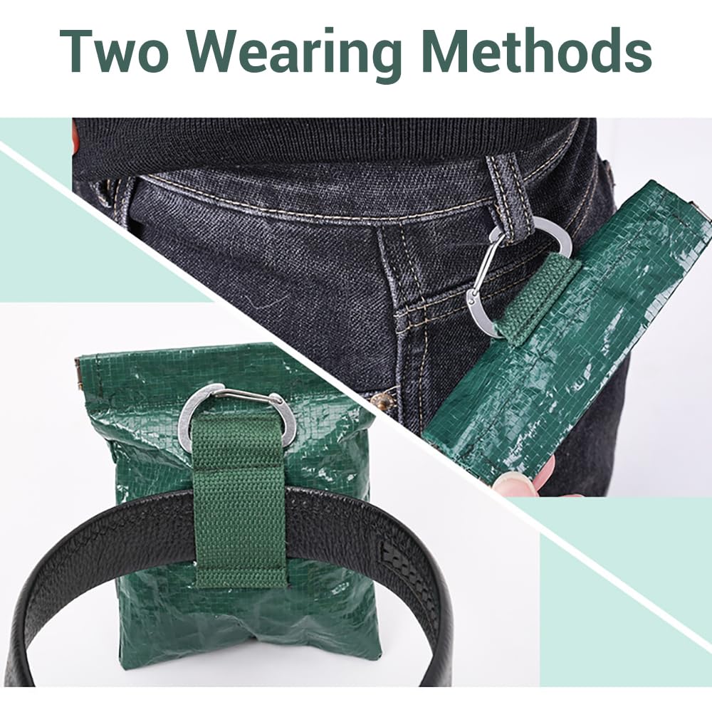 MiOYOOW Dog Treat Pouch, PE Nylon Waterproof & Oilproof Dog Treat Bag with Lanyard Clasp Self-Closing Buckle for Walking Dog Training - Image 3