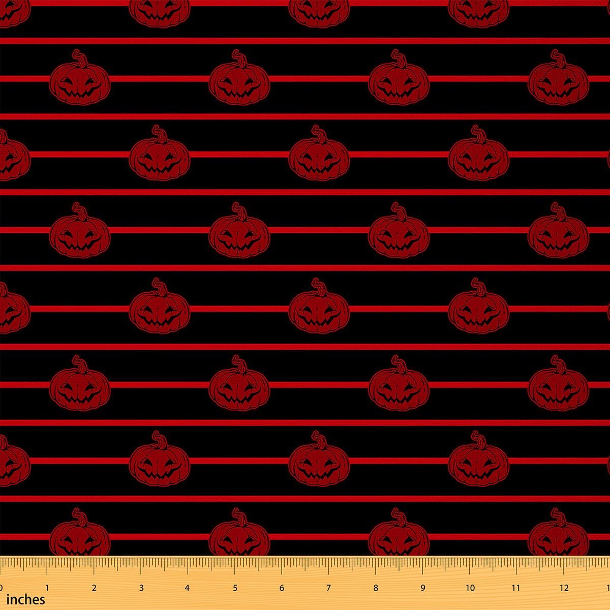 jejeloiu Red Black Sugar Skull Fabric by The Yard 5 Yards Gothic Bones Style Skeleton Design Upholstery Fabric for Chairs Halloween Theme for Home DIY Projects, Waterproof Indoor Outdoor Decor