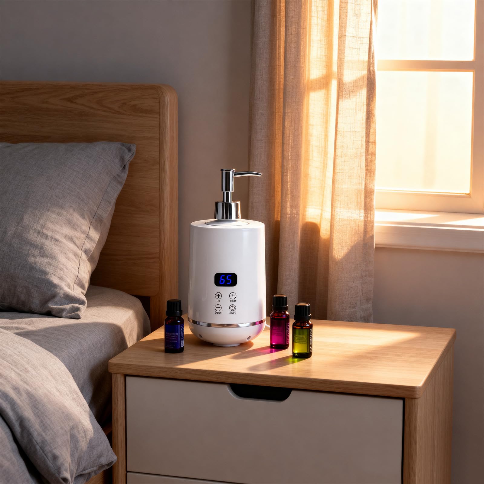 Intelligent Massageöl Wärmer 250ml mit Zwei Ölflaschenspendern und Trichter für Ätherische Öle Lotionen Cremes