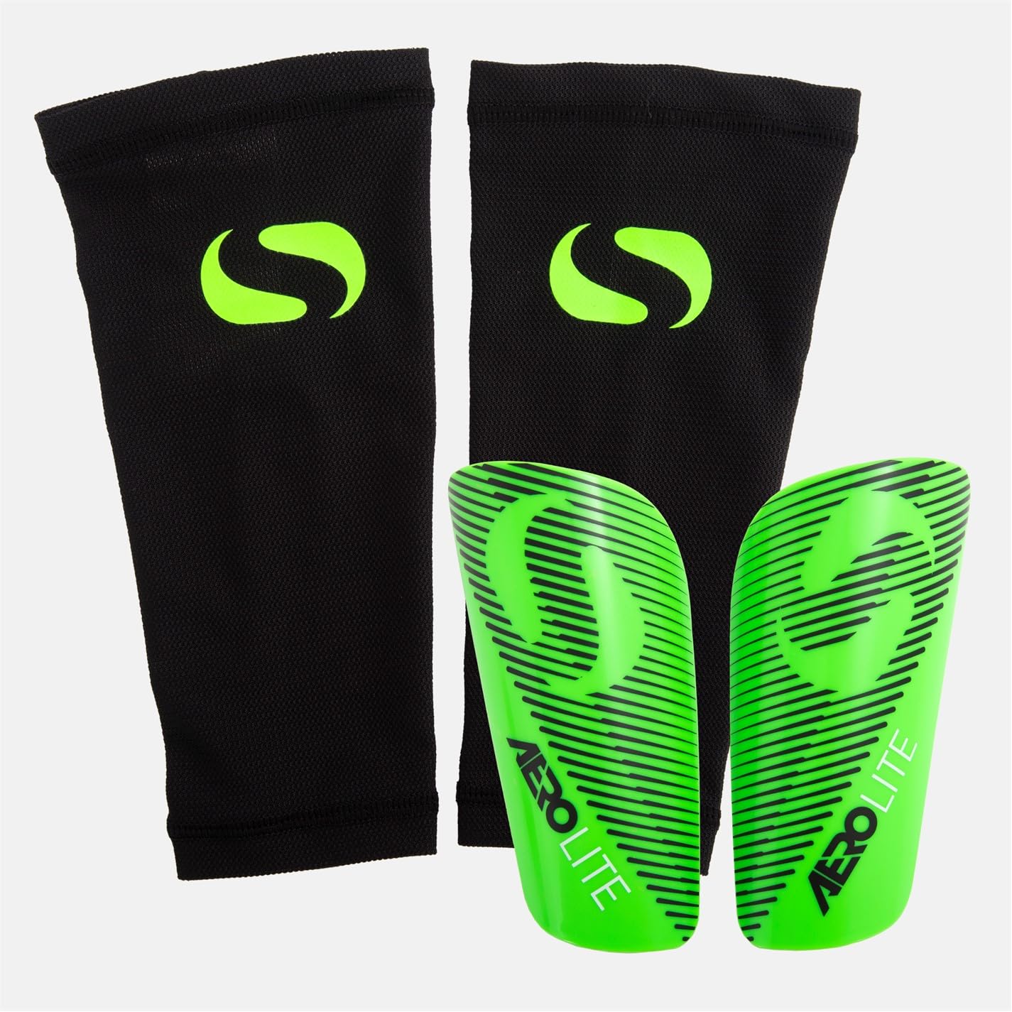 Sondico Aerolite High Performance Shin Guards Green/black Junior (S)