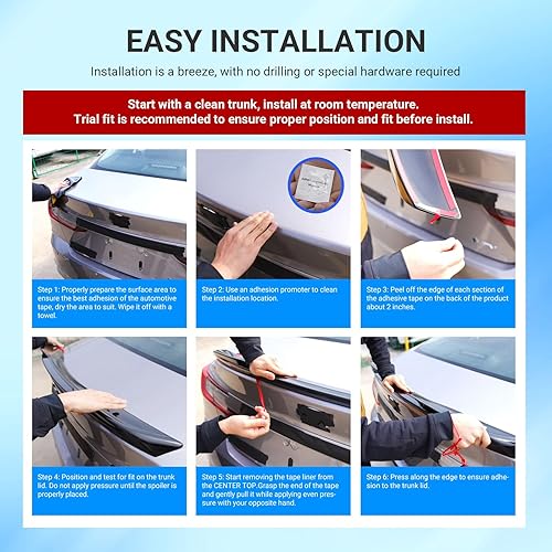 Miniatura 6 de Alerón compatible con Honda Civic Hatchback 2022-2026, alerón de cajuela trasera con borde ABS de repuesto para accesorios de Honda Civic 2022 2023