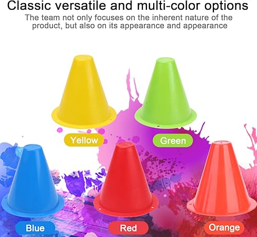 Miniatura 5 de OUKENS Conos marcadores de entrenamiento, 10 mini conos deportivos de 3 pulgadas, equipo deportivo de entrenamiento de fútbol, barreras de patinaje