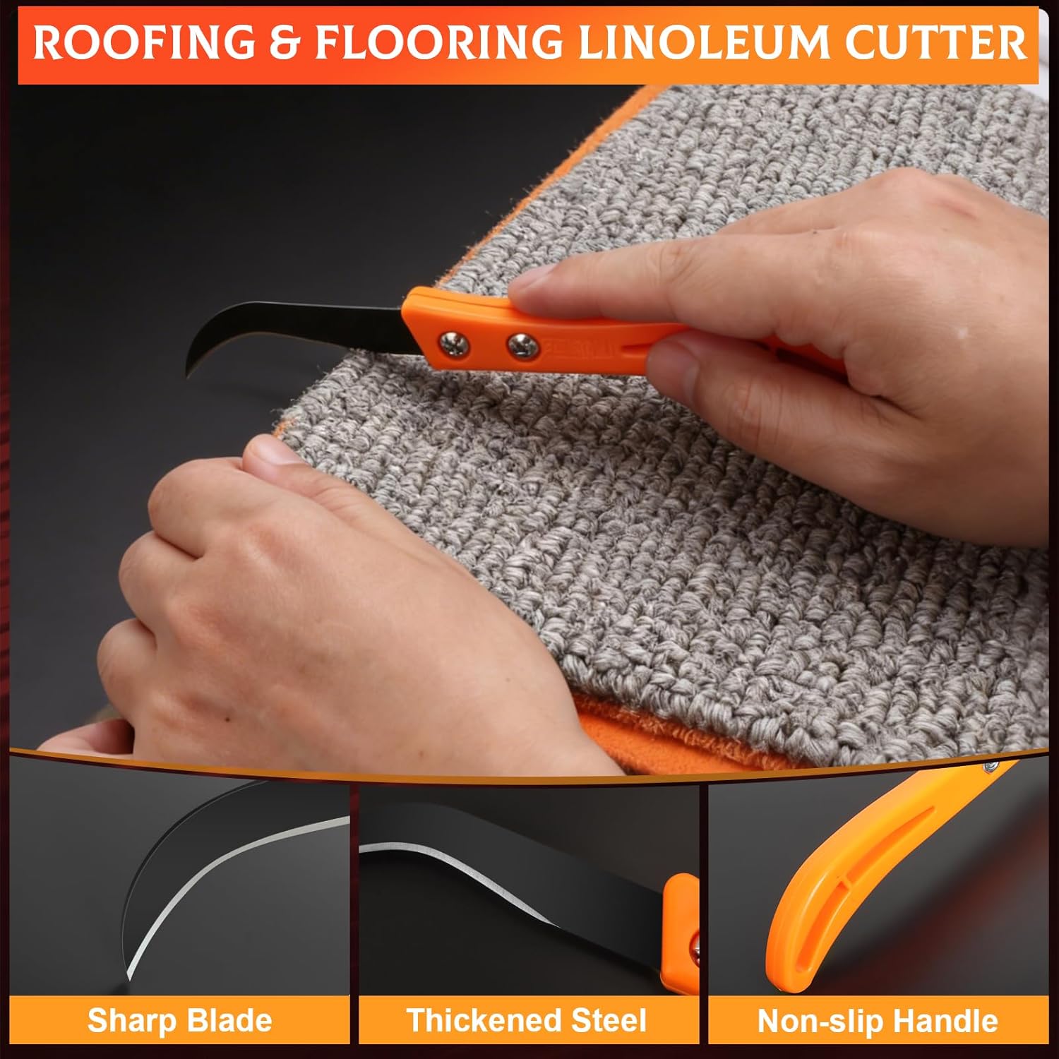 Trim Removal Tool, 7 PCS Pry Bar Set with Trim Puller, Pry Bar, Flat Pry Bar, Nail Puller, Linoleum Cutter, Trim Puller Tool for Baseboard, Molding, Siding, Crow Bar Tool for Car Wood Floor Home Work