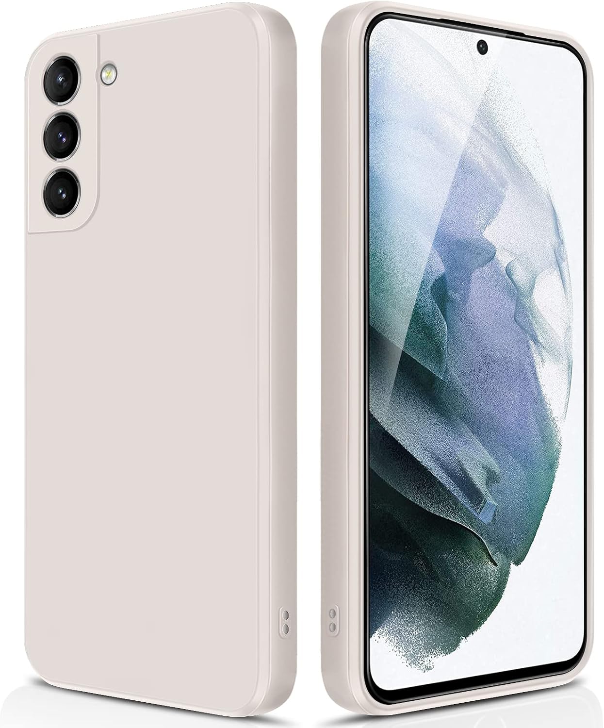 GiiYoon Phone Case Compatible with Samsung Galaxy S21 High-Quality Liquid Silicone Case All-Round Protection Mobile Phone Case Scratch-Resistant Soft Microfiber Lining   White