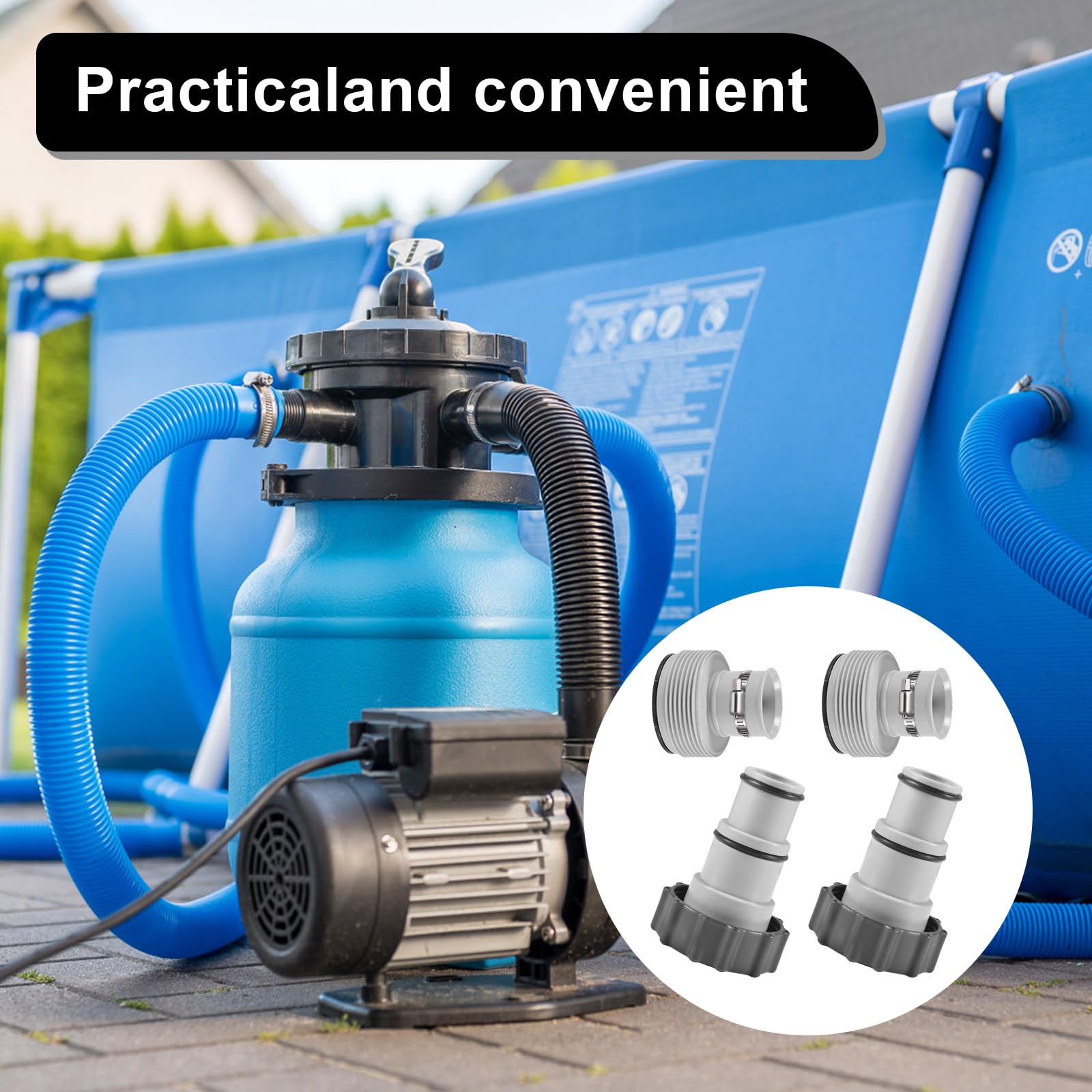 CUVZORA Adaptateur Tuyau Piscine 32/38 Mm, Étanche Et