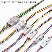 Vista 6 de Paquete de 2 Conectores Deutsch DT de 8 Pines, Conector Eléctrico Impermeable Macho y Hembra Enchufe Arnés de Cableado con 16AWG 8 Cables para Coche