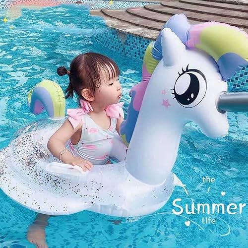 Miniatura 6 de Umbresen Flotador de natación para bebé, anillo de natación inflable lindo flotadores con asiento y asa, flotadores de piscina, juguetes divertidos