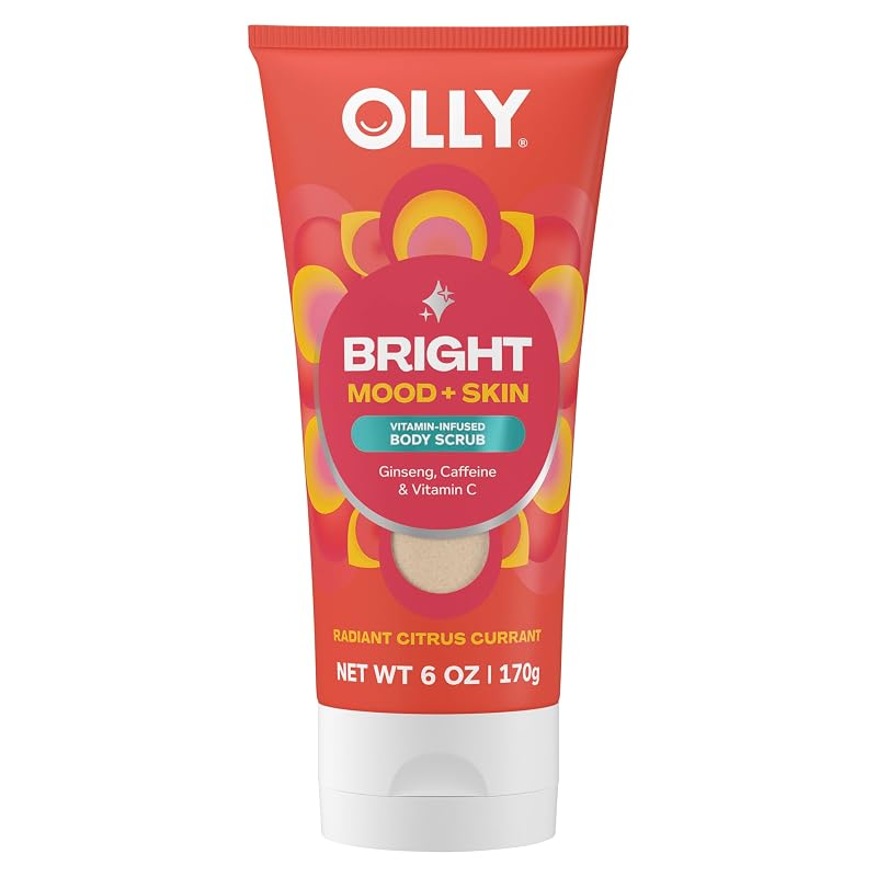 Esfoliante corporal OLLY com ginseng, cafeína e vitamina C, fragrância Citrus Currant, 170 g