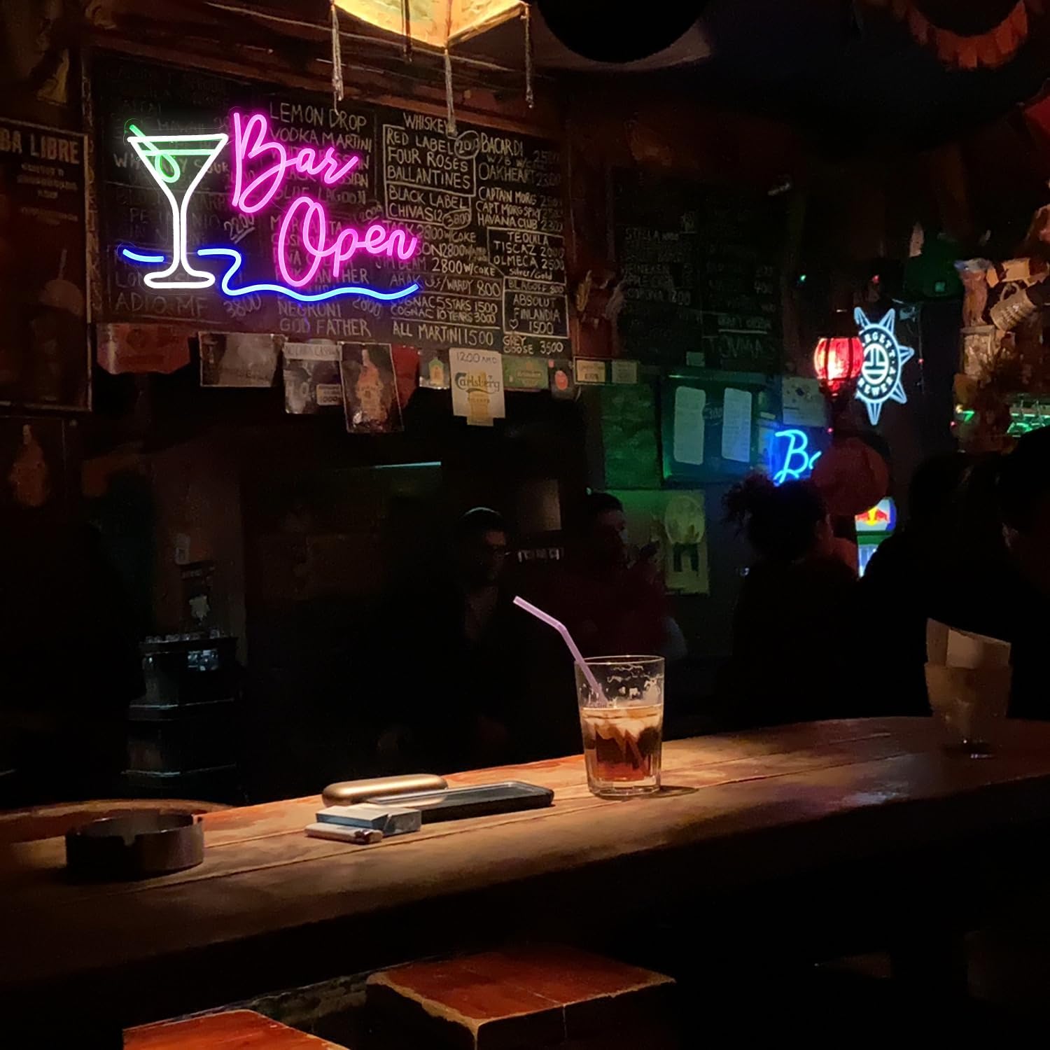 Bar Open Neon Sign Dimmable LED Cocktail Neon Lights Signs for Wall Decor Open Neon Light Bar Sign for Business Pub Store Man Cave Party Club Restaurant Decor - Image 7