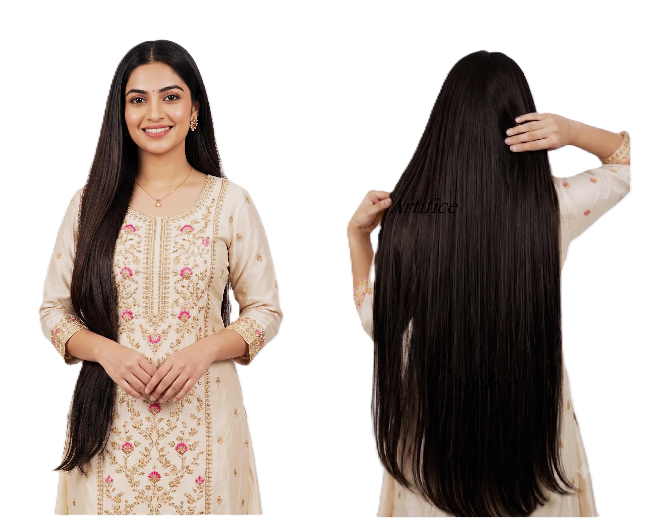 Artifice 5 Clip Super Long Straight Clip in Hair Extensions for Women Natural Soft Clip on Extensions Synthetic Thick Hairs for Any Event for Girls Hair Extension 36 INCH Natural Dark Brown-image-5
