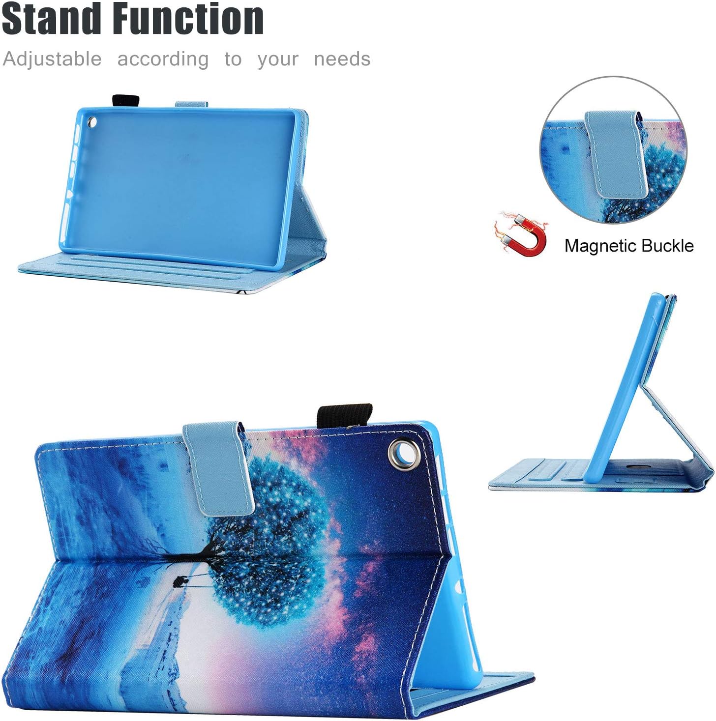 女の子向けプレゼント集結 Fire Hd 8 18 17 16用ケース Cookk マルチアングルビューフォリオスマートカバー 自動スリープ スリープ解除機能付き Puレザースキンカバー Kindle 8インチ用 Ck 19 Www Rubberdev Gov Lk